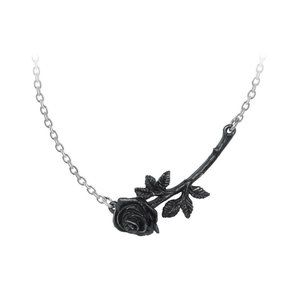 Alchemy Gothic Black Rose Thorn Necklace NWT